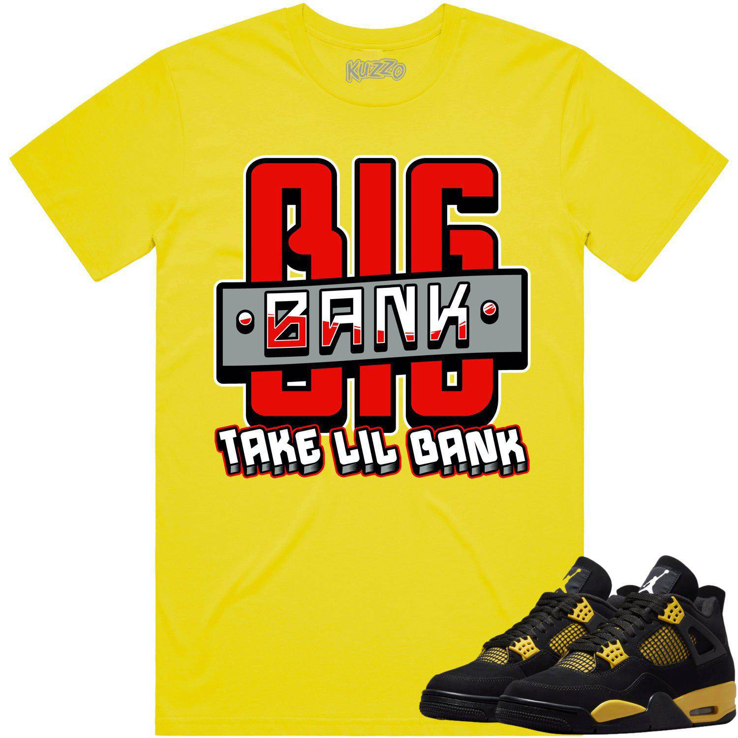 Thunder 4s Shirt - Jordan 4 Thunder Sneaker Tees - Big Bank