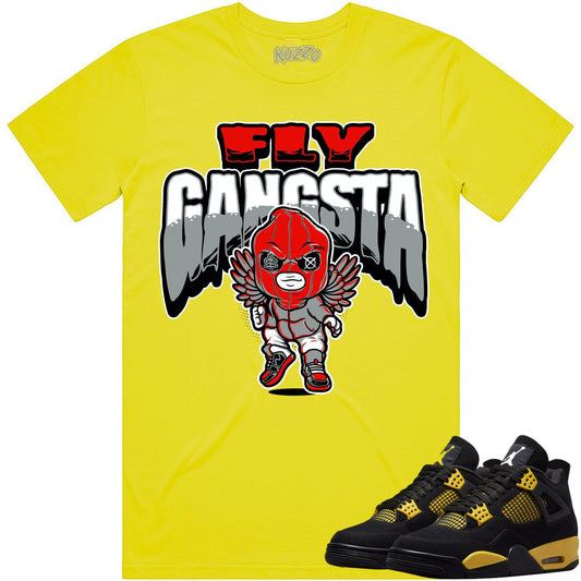 Thunder 4s Shirt - Jordan 4 Thunder Sneaker Tees - Fly Gangsta