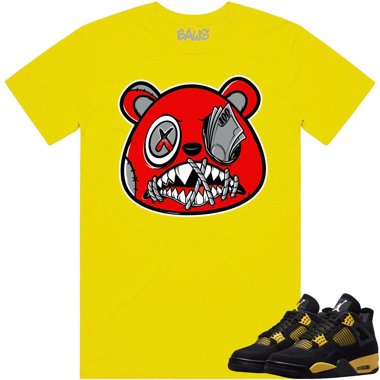 Thunder 4s Shirt - Jordan 4 Thunder Sneaker Tees - Money Talks Baws