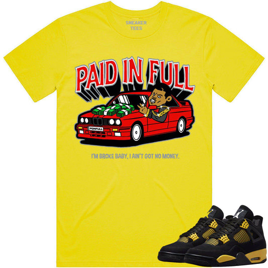 Thunder 4s Shirt - Jordan 4 Thunder Sneaker Tees - Red Paid