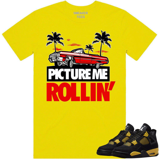 Thunder 4s Shirt - Jordan 4 Thunder Sneaker Tees - Red Picture