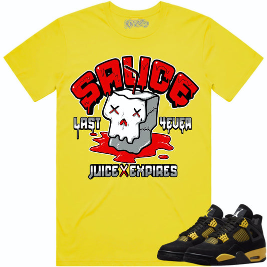 Thunder 4s Shirt - Jordan 4 Thunder Sneaker Tees - Sauce
