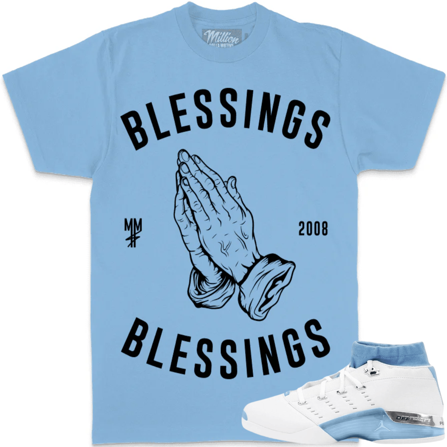 University Blue 17s Shirts - Jordan 17 Low Sneaker Tees - Blessings