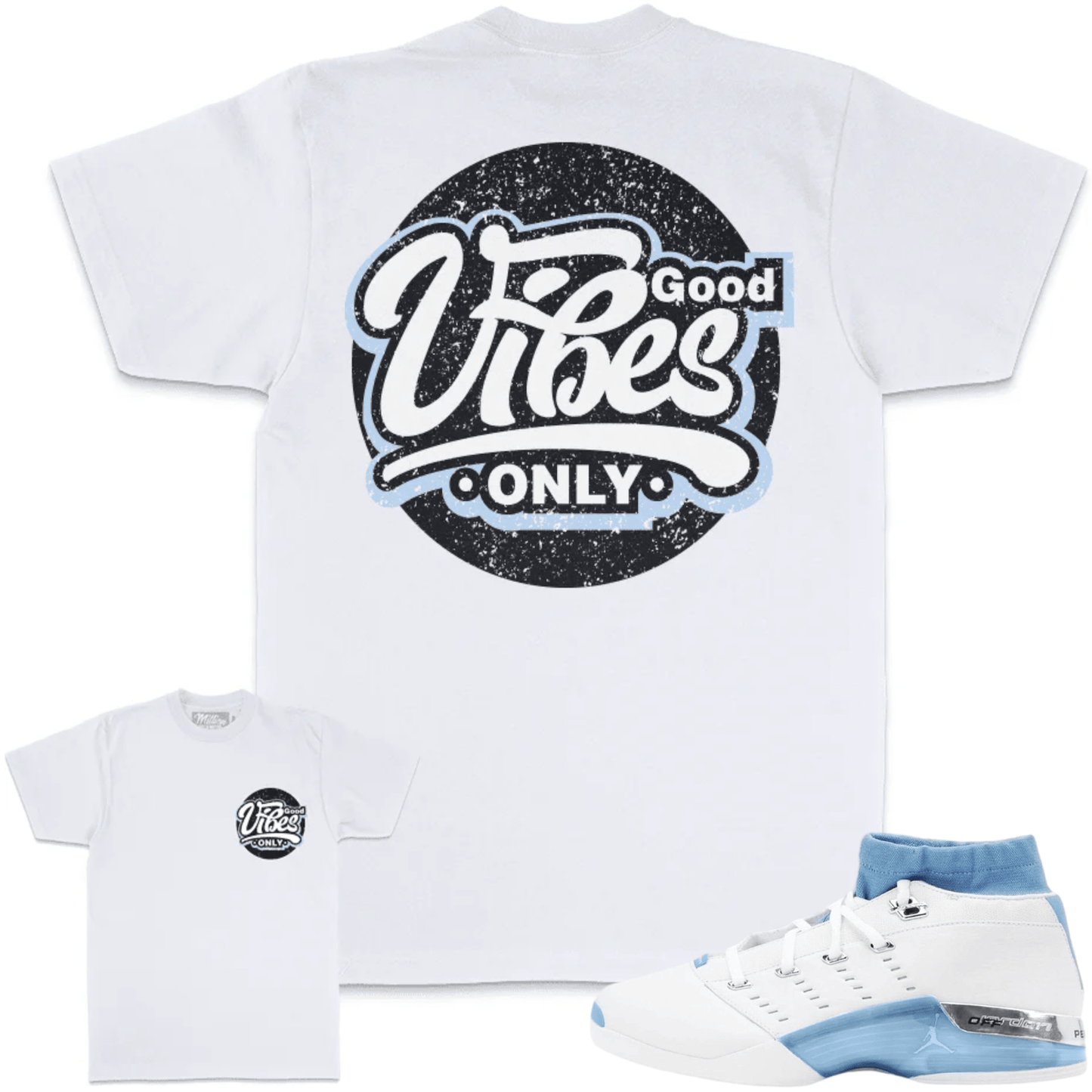 University Blue 17s Shirts - Jordan 17 Low Sneaker Tees - Good Vibes