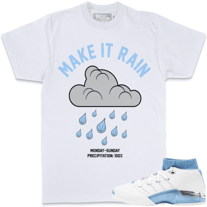 University Blue 17s Shirts - Jordan 17 Low Sneaker Tees - Make it Rain