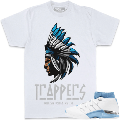 University Blue 17s Shirts - Jordan 17s Low Sneaker Tees - Trappers