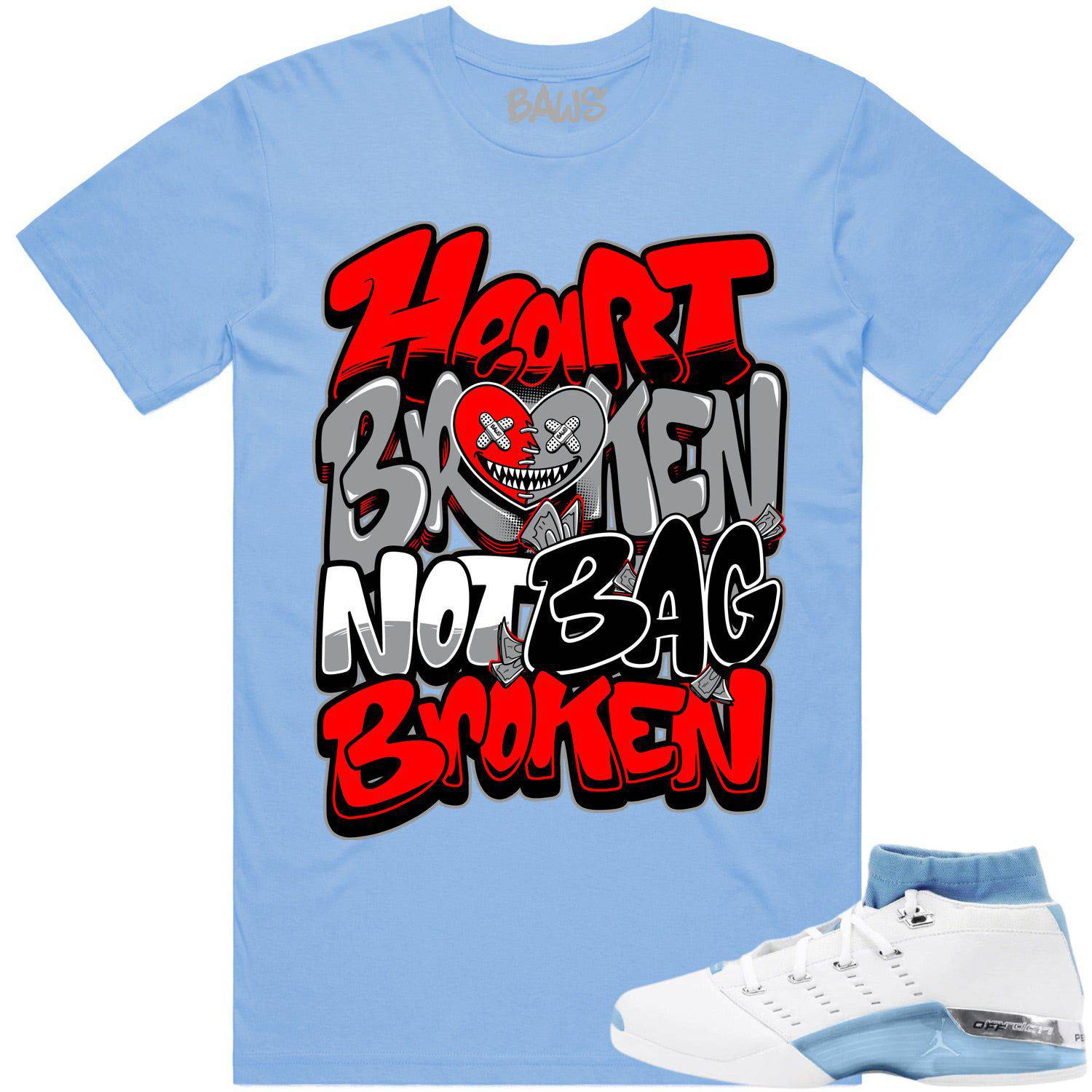 University Blue 17s Shirts - Jordan Retro 17 Low Shirts - Heart Broken