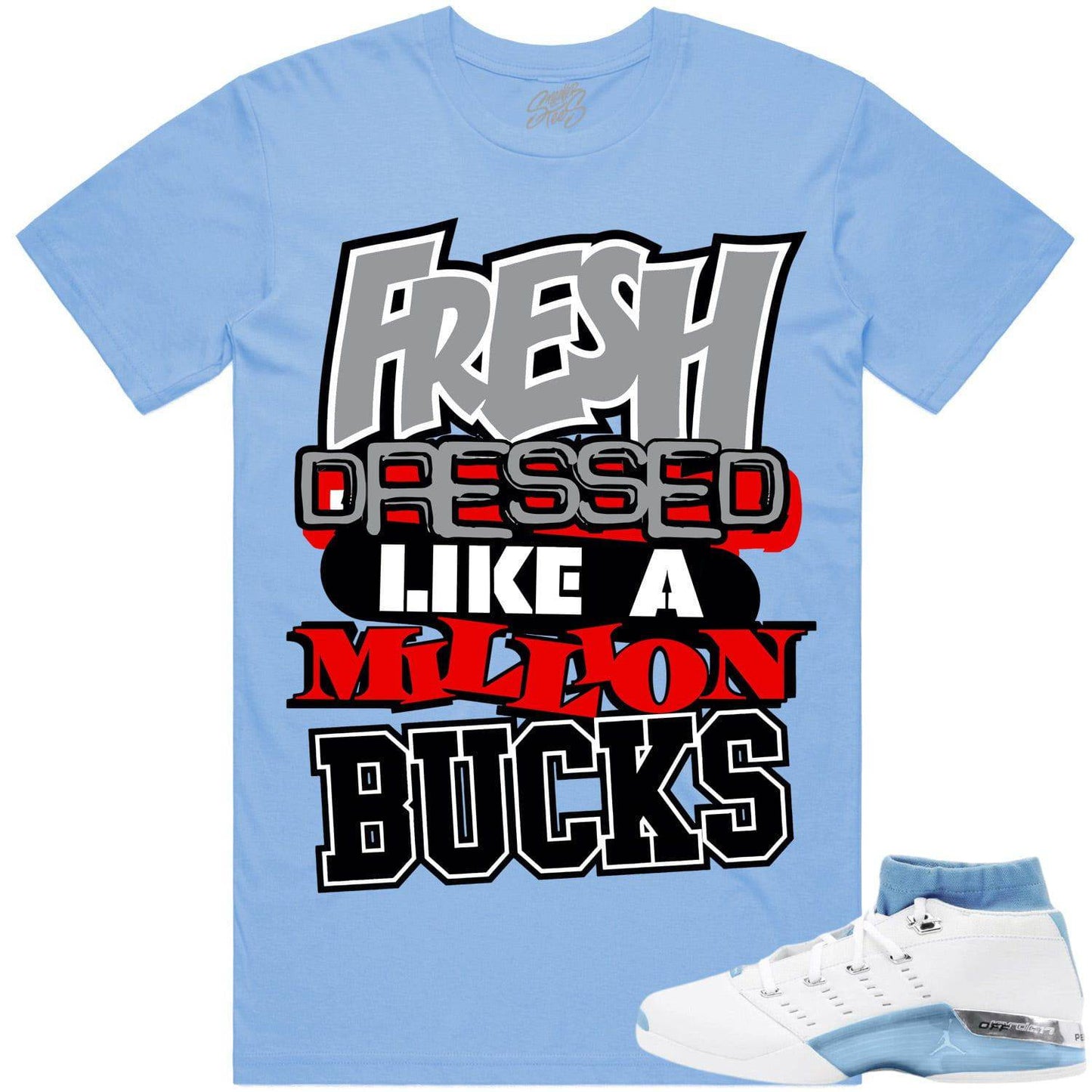 University Blue 17s Shirts - Jordan Retro 17 Low Shirts - Million Bucks