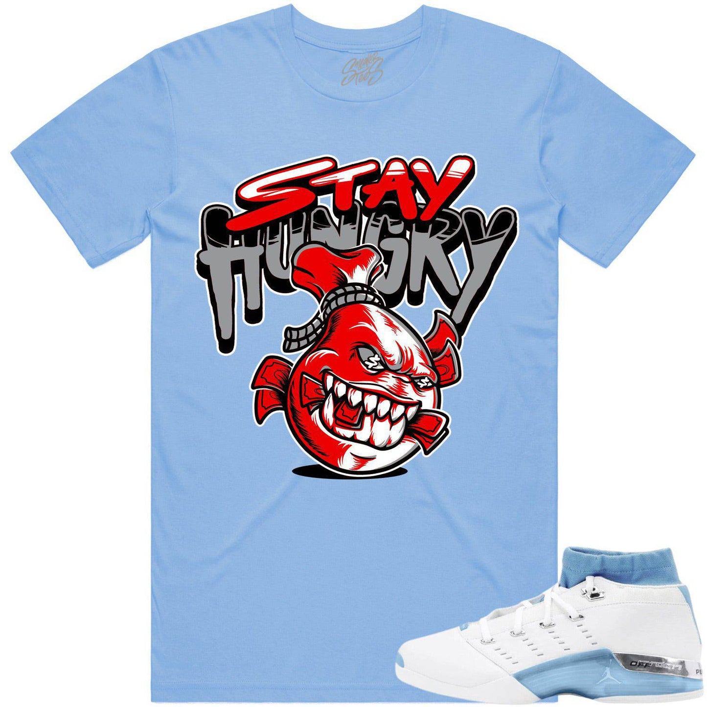 University Blue 17s Shirts - Jordan Retro 17 Low Shirts - Stay Hungry