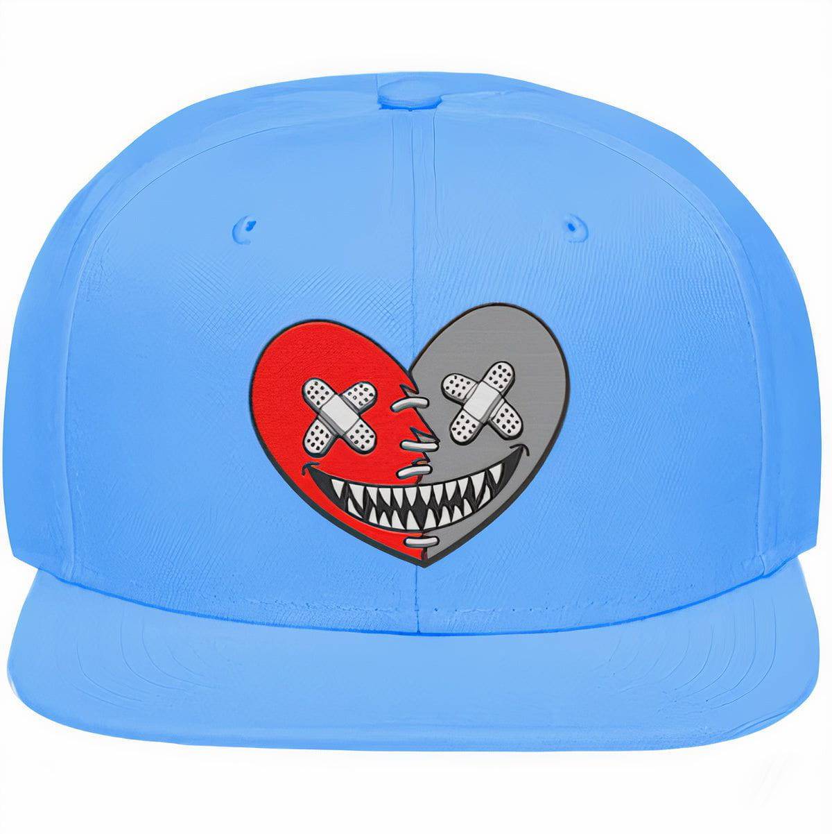 University Blue 17s Snapback Hat - Heart Baws