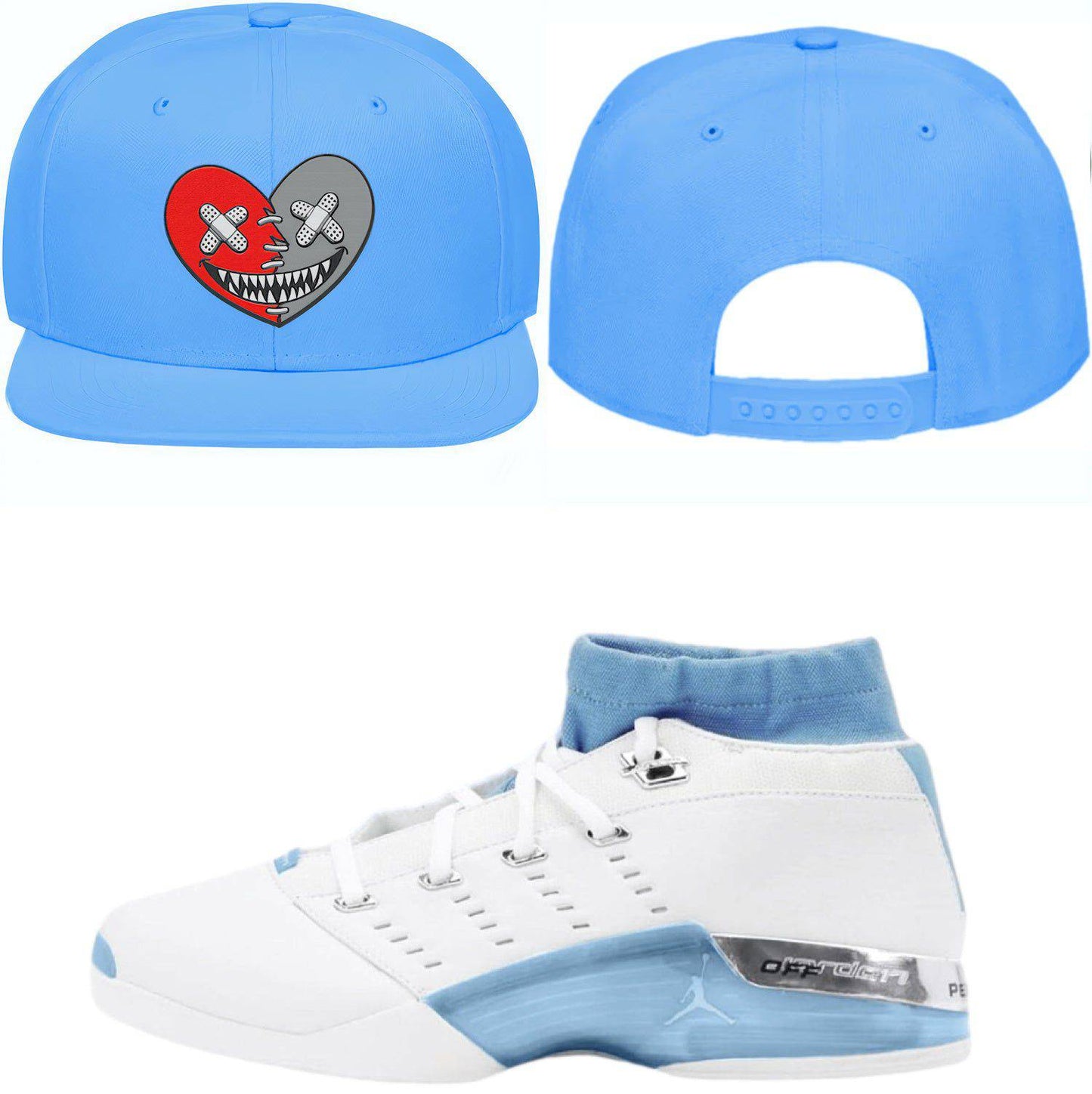 University Blue 17s Snapback Hat - Heart Baws