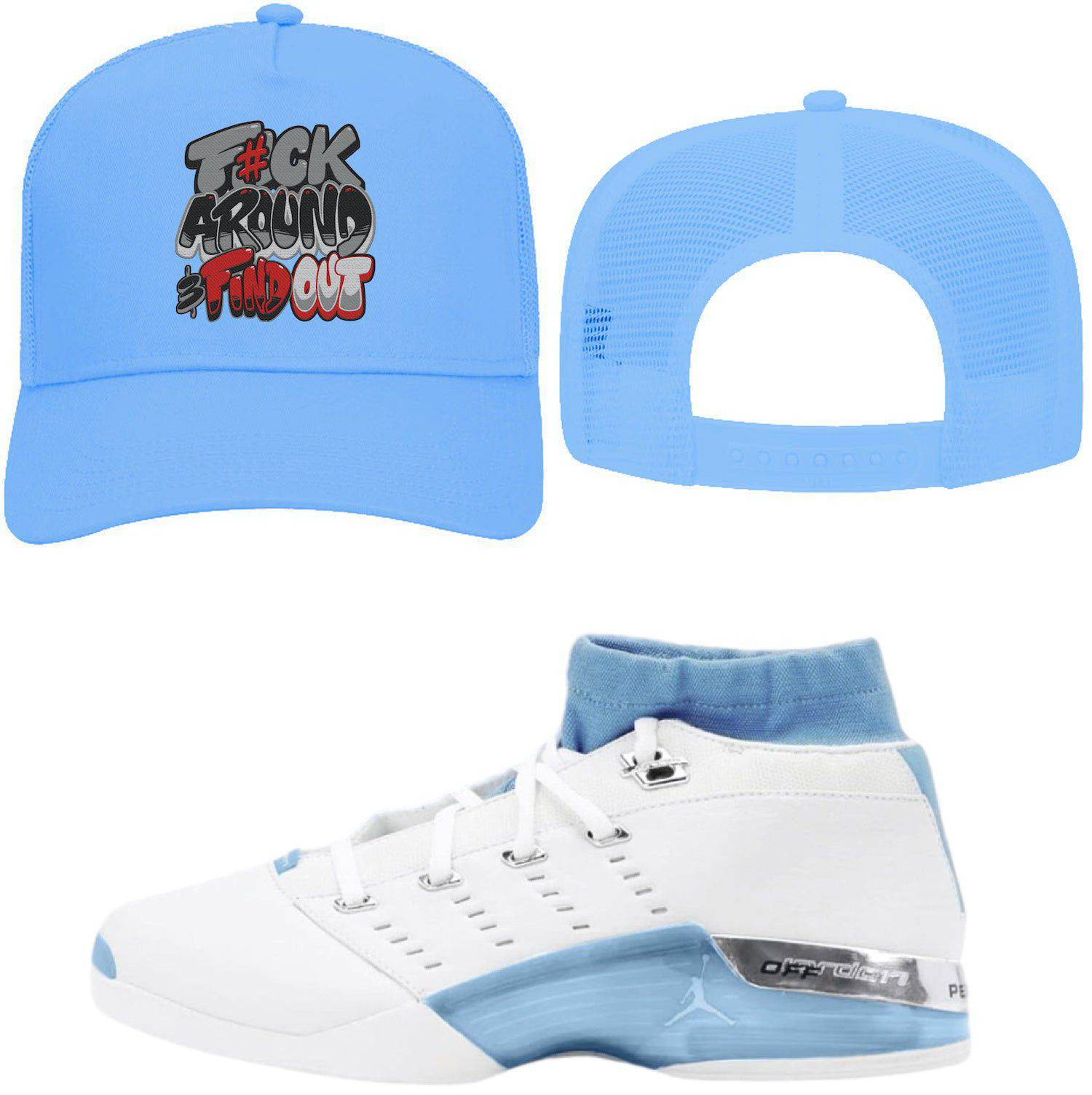 University Blue 17s Trucker Hats - F#ck