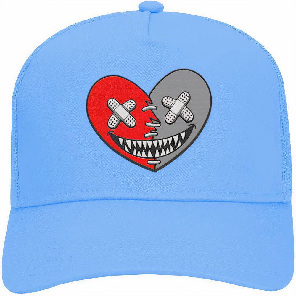 University Blue 17s Trucker Hats - Heart Baws