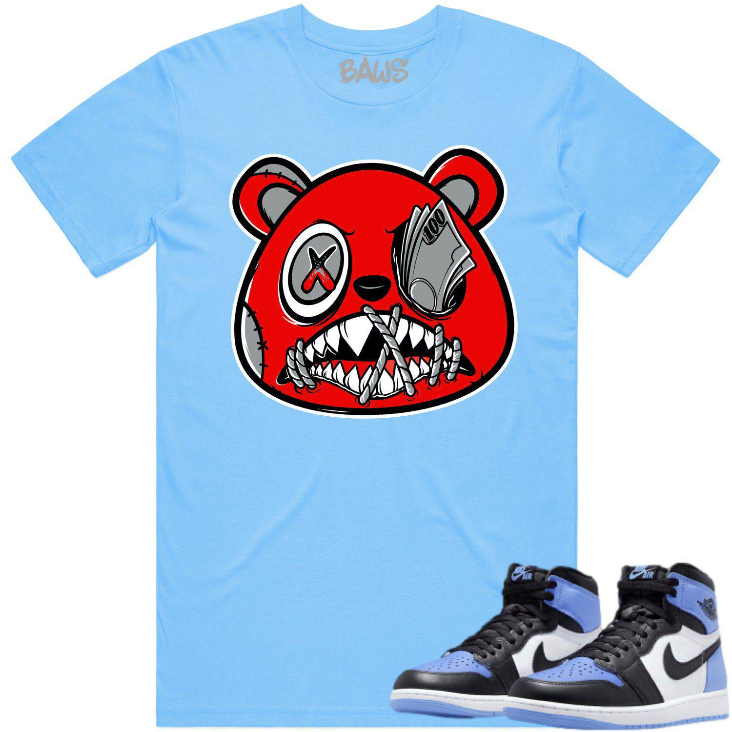 University Blue 1s Shirt - Jordan Retro UNC Toe Shirt - Money Talks