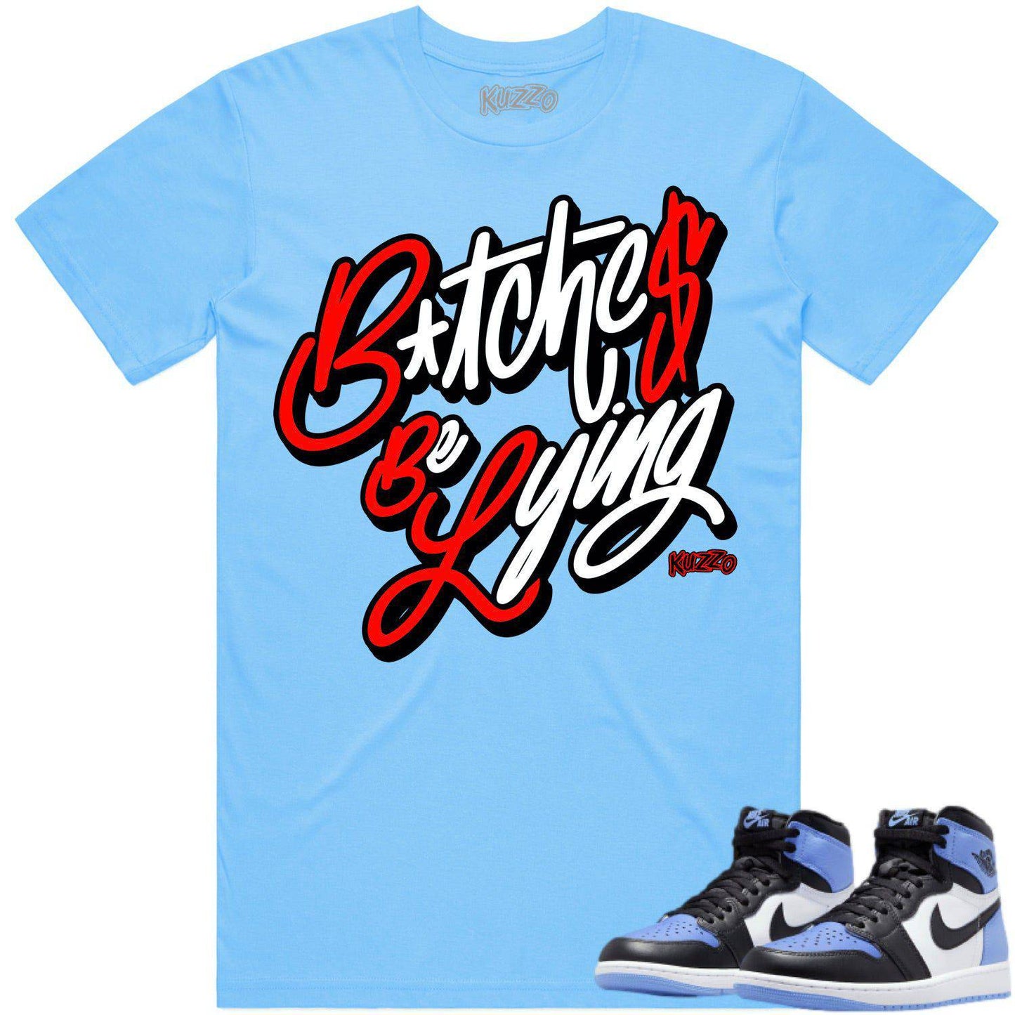 University Blue 1s Shirt - Jordan Retro UNC Toe Shirt - Red BBL