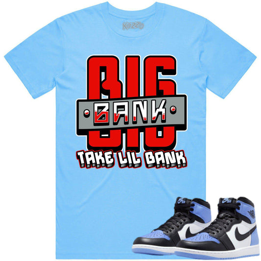 University Blue 1s Shirt - Jordan Retro UNC Toe Shirt - Red Big Bank