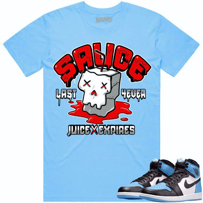 University Blue 1s Shirt - Jordan Retro UNC Toe Shirt - Red Sauce