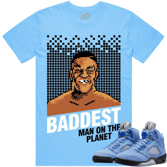 University Blue 5s Shirt - Jordan Retro 5 UNC 5s Shirt - Baddest