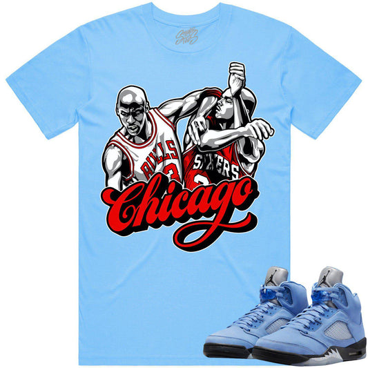 University Blue 5s Shirt - Jordan Retro 5 UNC 5s Shirt - Chicago