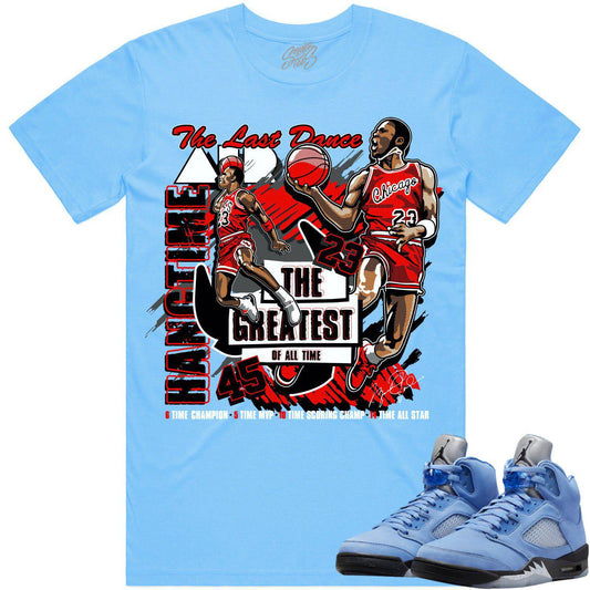 University Blue 5s Shirt - Jordan Retro 5 UNC 5s Shirt - Hangtime