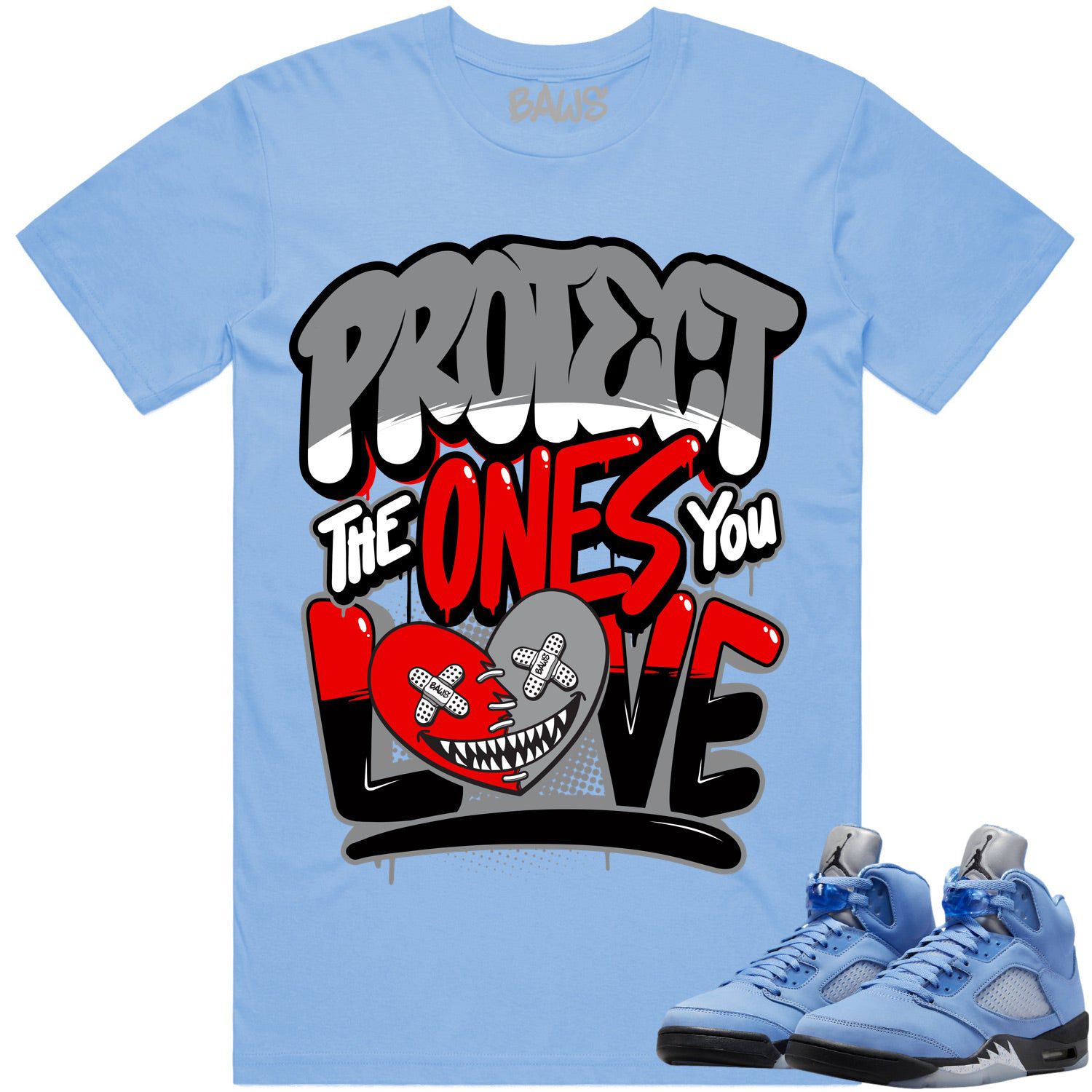 University Blue 5s Shirt - Jordan Retro 5 UNC 5s Shirt - PTOYL