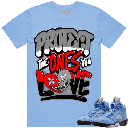 University Blue 5s Shirt - Jordan Retro 5 UNC 5s Shirt - PTOYL