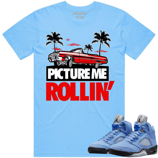 University Blue 5s Shirt - Jordan Retro 5 UNC 5s Shirt - Red Picture