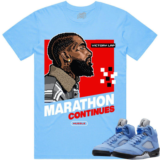 University Blue 5s Shirt - Jordan Retro 5 UNC 5s Shirt - Victory