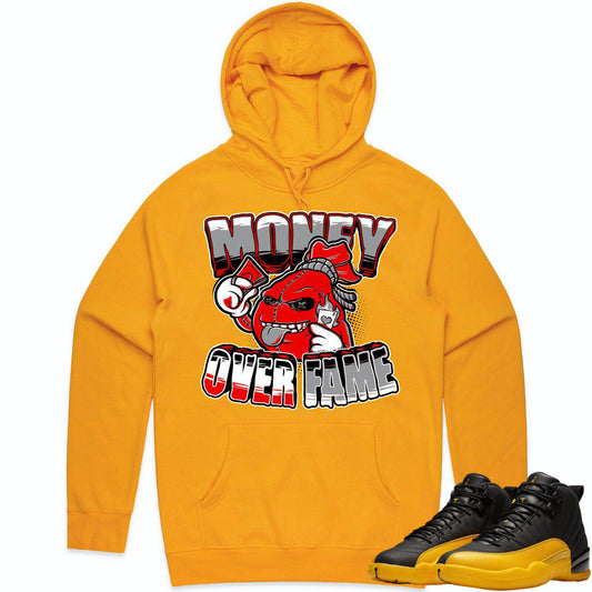 University Gold 12s Hoodie - Jordan 12 Gold Hoodie - Money over Fame