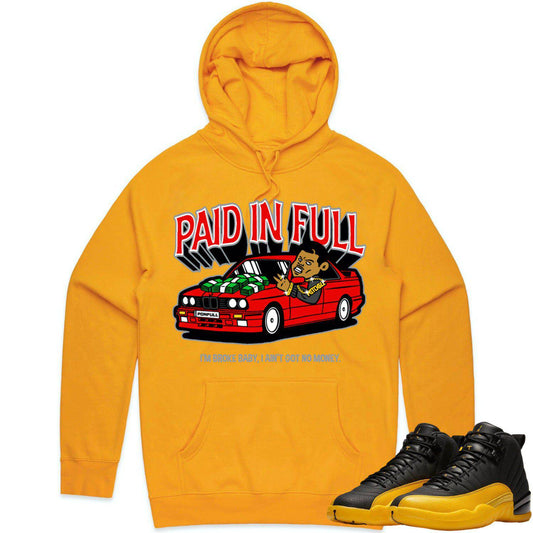 University Gold 12s Hoodie - Jordan 12 Gold Hoodie - Red Paid