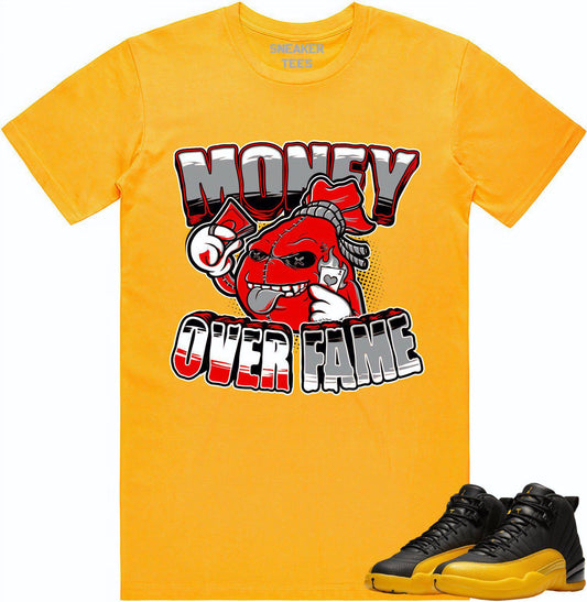 University Gold 12s Shirt - Jordan Retro 12 Sneaker Tees - Money Fame