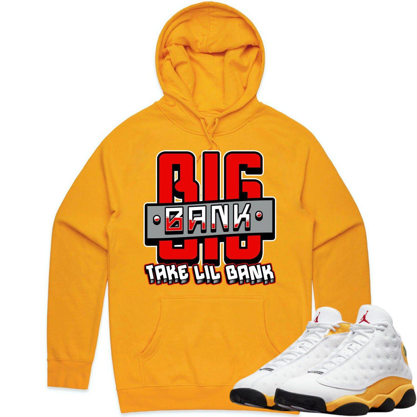 University Gold 13s Hoodie - Jordan 13 Gold Hoodie - Red Big Bank