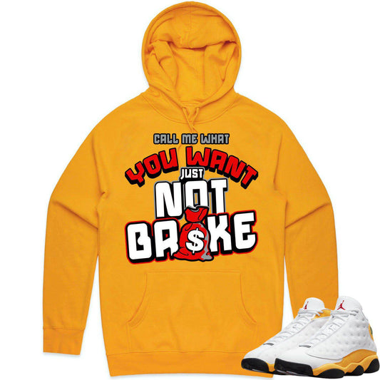 University Gold 13s Hoodie - Jordan 13 Gold Hoodie - Red Not Broke