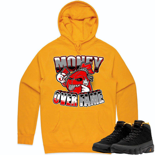 University Gold 9s Hoodie - Jordan 9 Gold Hoodie - Money over Fame