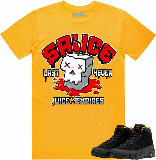 University Gold 9s Shirt - Jordan Retro 9 Sneaker Tees - Sauce