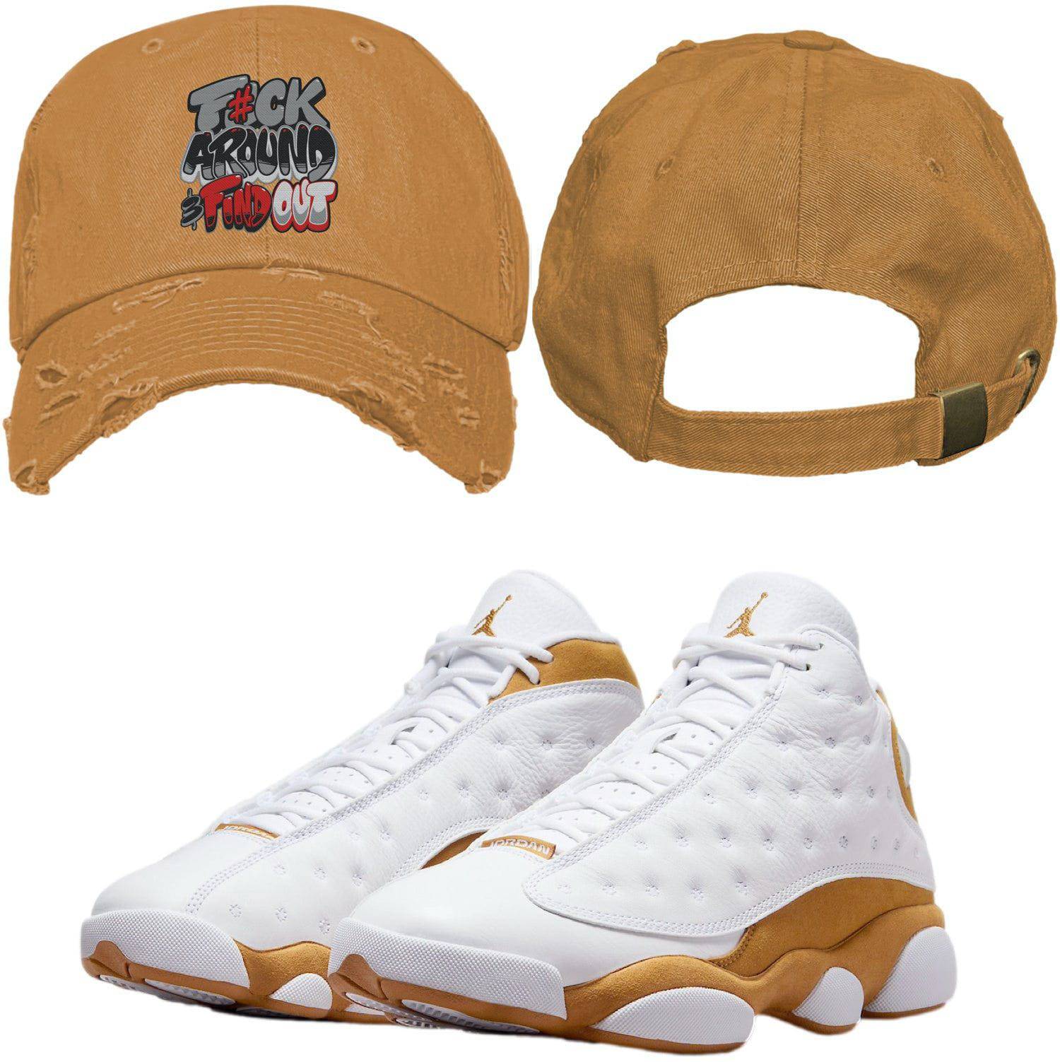 Wheat 13s Dad Hat - Jordan 13 Wheat 13s Hats - Red F#ck