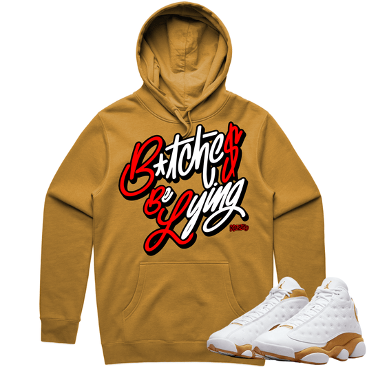 Wheat 13s Hoodie - Jordan Retro 13 Wheat Hoodie - Red BBL