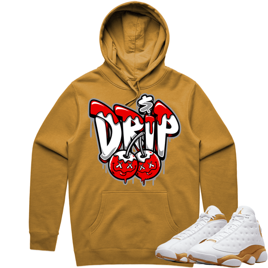 Wheat 13s Hoodie - Jordan Retro 13 Wheat Hoodie - Red Money Drip