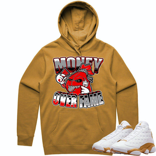 Wheat 13s Hoodie - Jordan Retro 13 Wheat Hoodie - Red Money over Fame