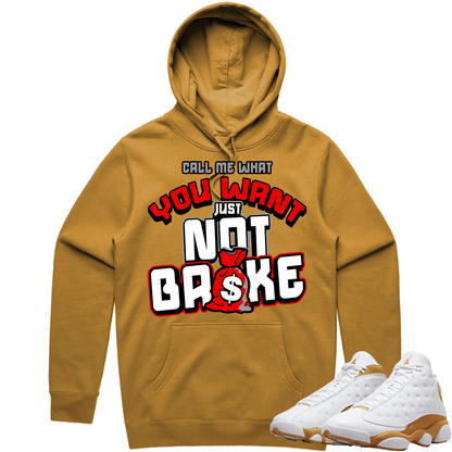 Wheat 13s Hoodie - Jordan Retro 13 Wheat Hoodie - Red Not Broke