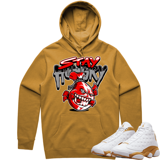 Wheat 13s Hoodie - Jordan Retro 13 Wheat Hoodie - Red Stay Hungry