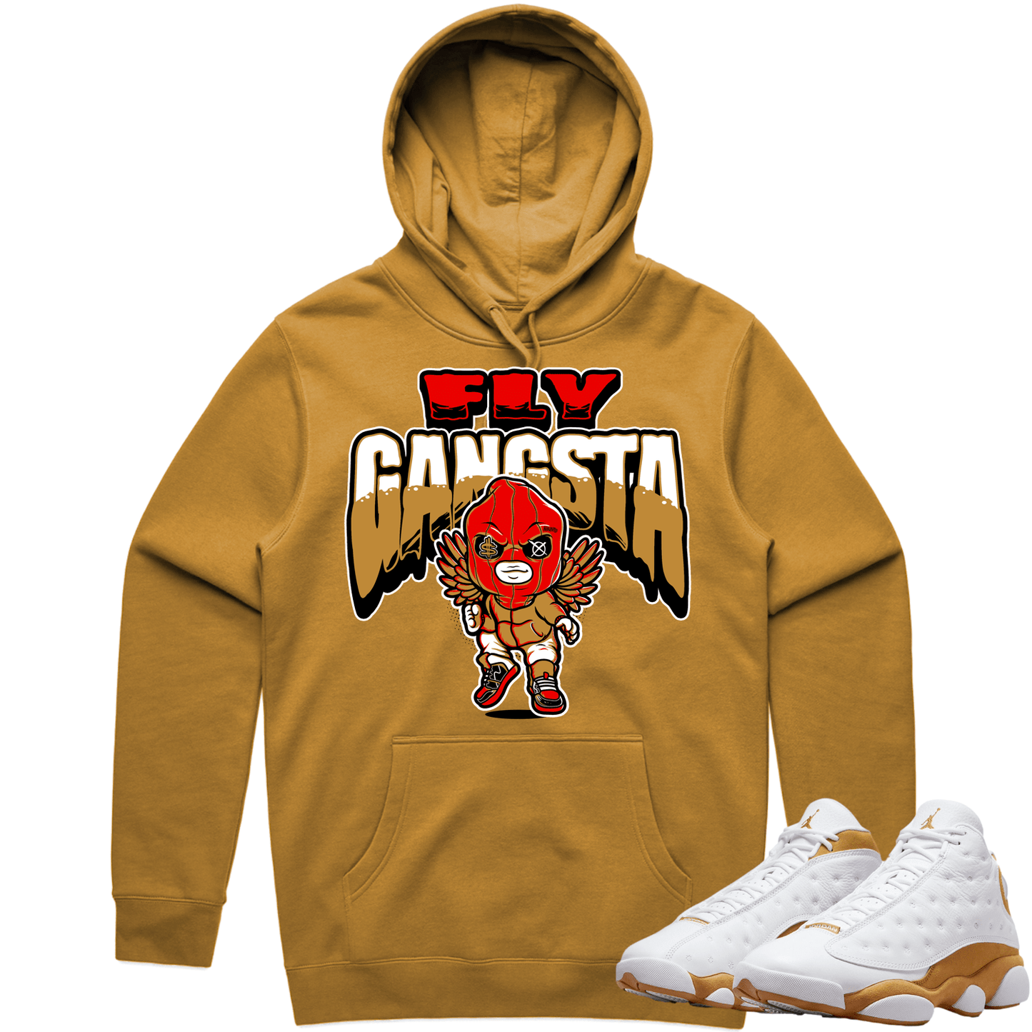 Wheat 13s Hoodie - Jordan Retro 13 Wheat Hoodie - Wheat Fly Gangsta