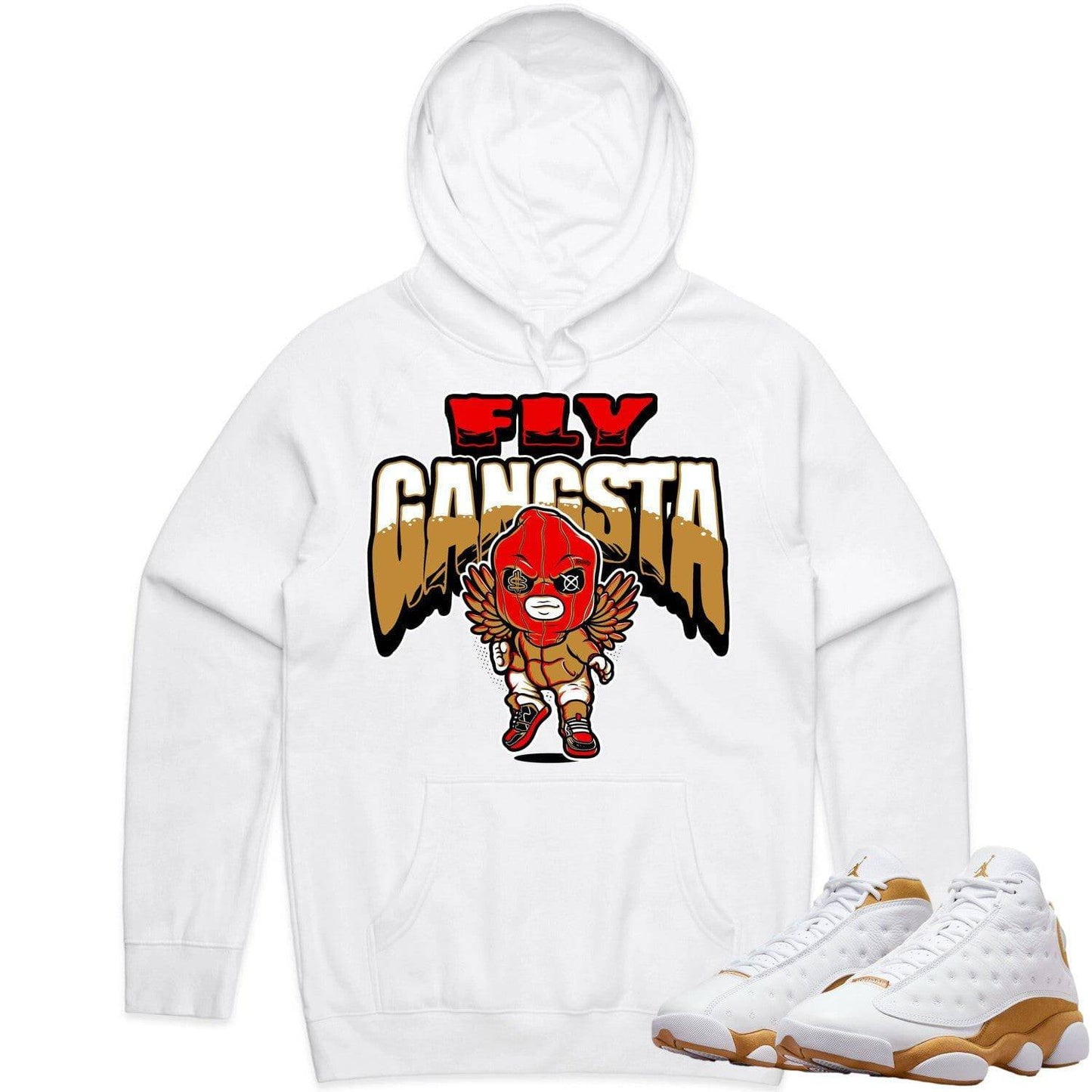 Wheat 13s Hoodie - Jordan Retro 13 Wheat Hoodie - Wheat Fly Gangsta