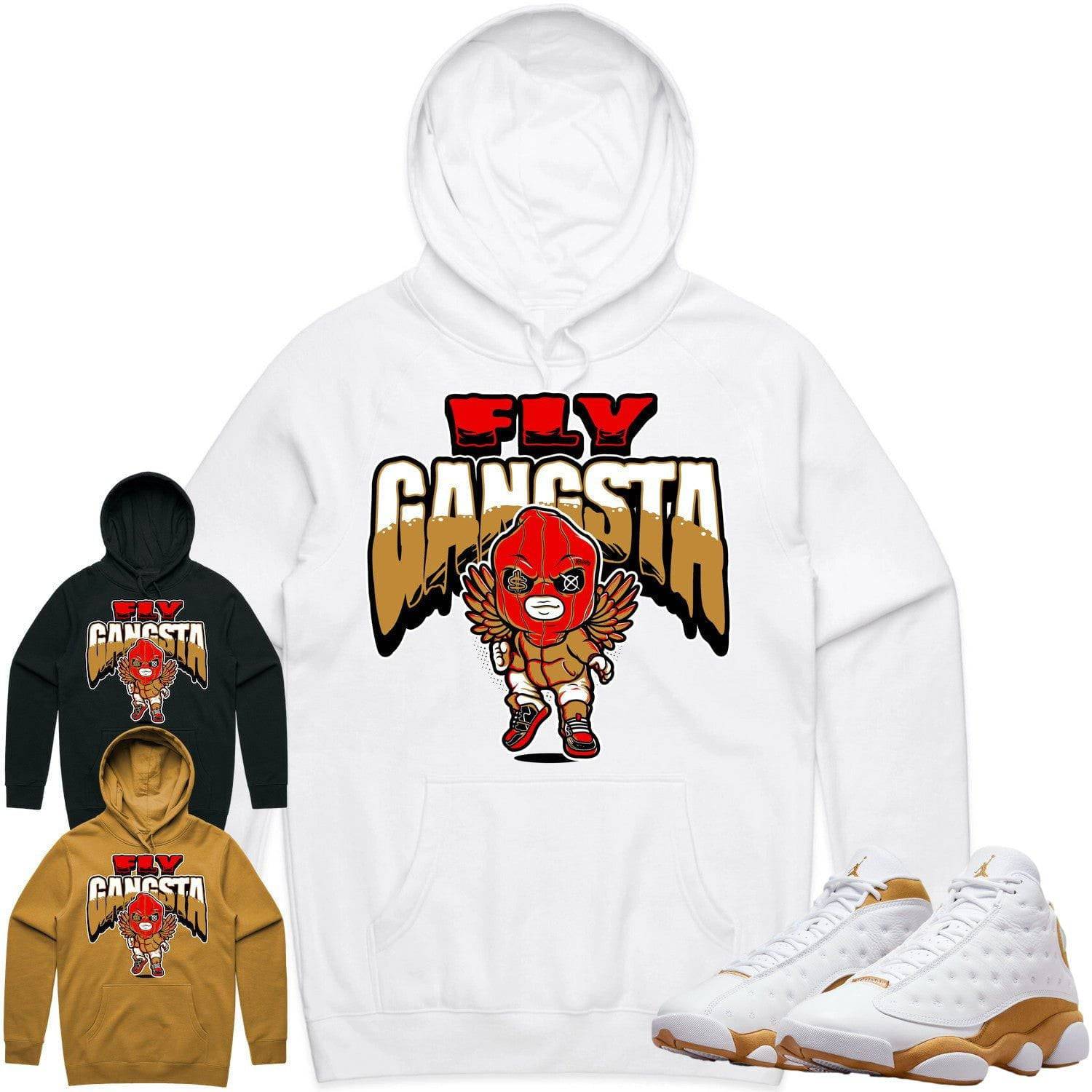 Wheat 13s Hoodie - Jordan Retro 13 Wheat Hoodie - Wheat Fly Gangsta