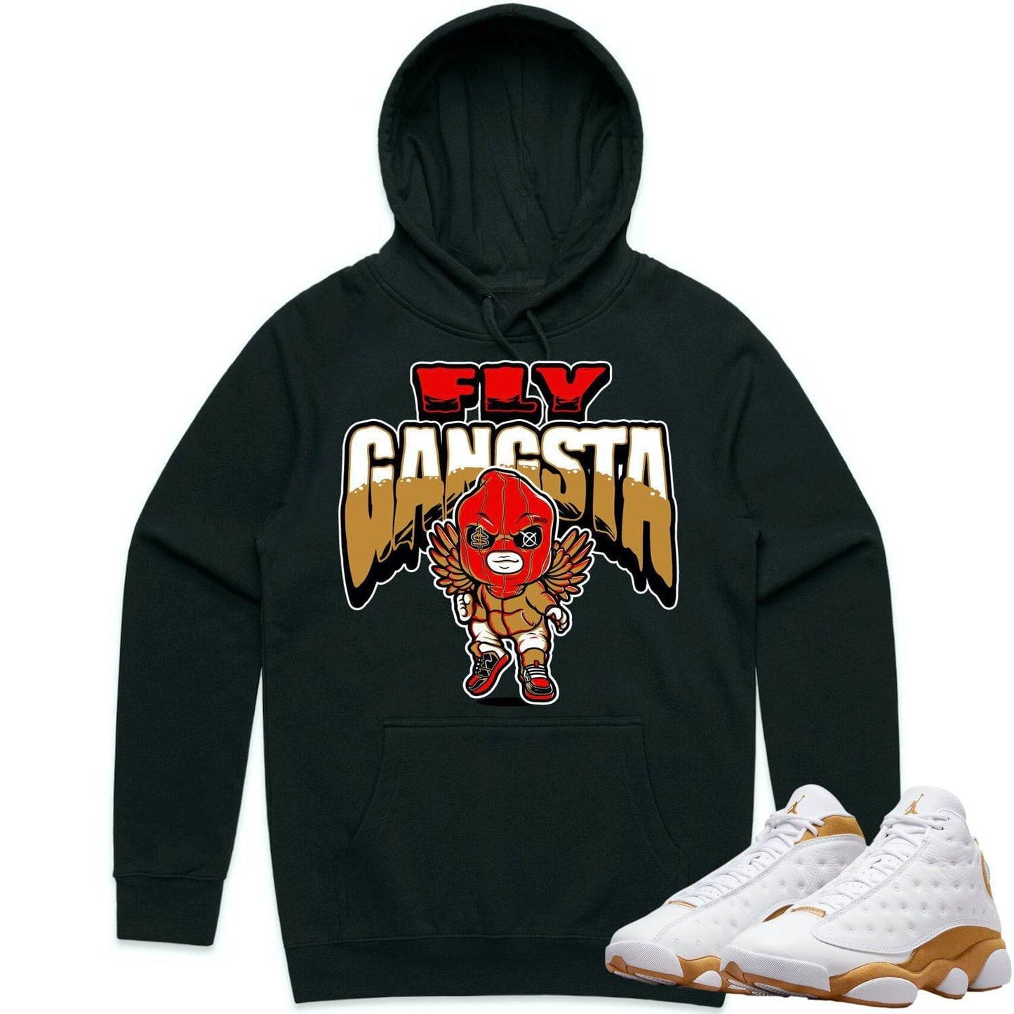 Wheat 13s Hoodie - Jordan Retro 13 Wheat Hoodie - Wheat Fly Gangsta