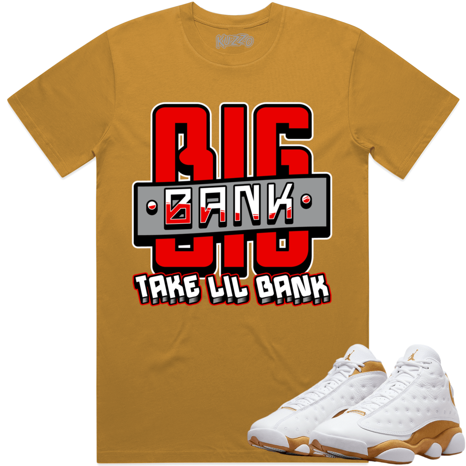 Wheat 13s Shirt - Jordan 13 Wheat Shirts - Red Big Bank