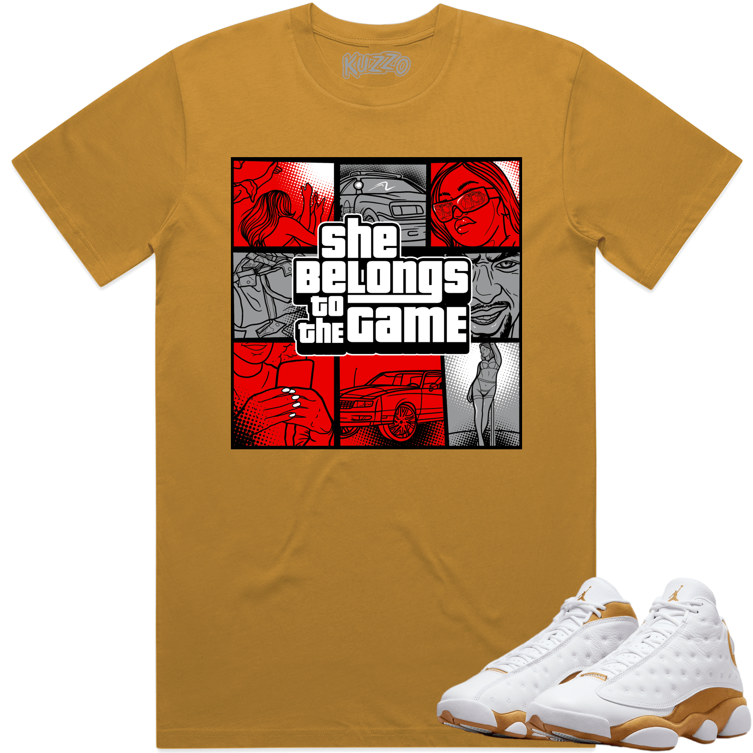 Wheat 13s Shirt - Jordan 13 Wheat Shirts - Red Game