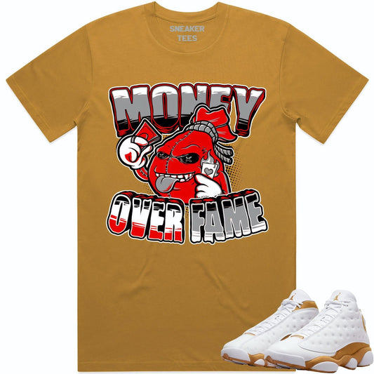 Wheat 13s Shirt - Jordan 13 Wheat Shirts - Red Money over Fame