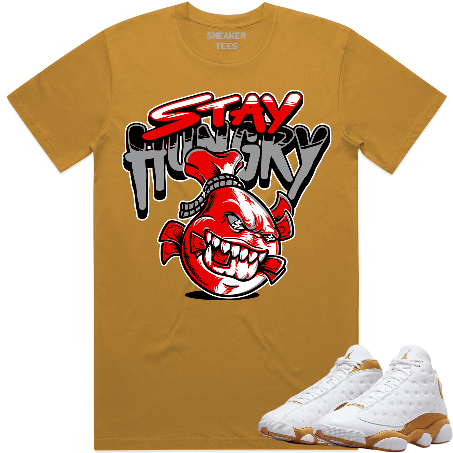 Wheat 13s Shirt - Jordan 13 Wheat Shirts - Red Stay Hungry