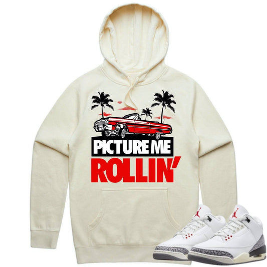 White Cement 3s Hoodie - Jordan 3 Reimagined 3s Hoodie - Red Picture